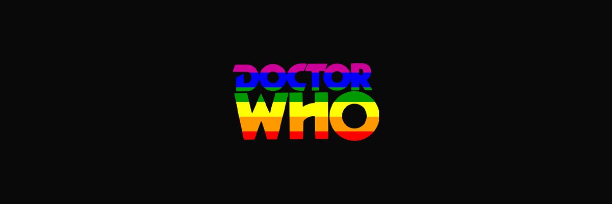 doctor who pride bannersgay flag edition (black background)chibnall, classic, moffat & rtd era! #DoctorWho  #Pride  @friendoface @WhoQueer