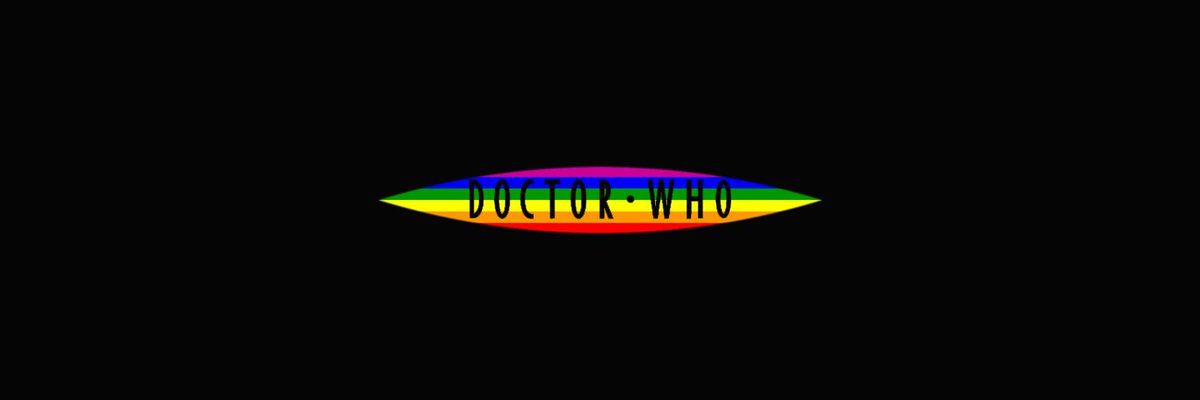 doctor who pride bannersgay flag edition (black background)chibnall, classic, moffat & rtd era! #DoctorWho  #Pride  @friendoface @WhoQueer