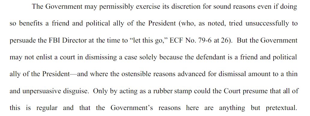 This may be the biggest opening on the case! Gleeson makes Comey's memos relevant to the rebuttal to this briefing. The "let this go" memo is very important because the classified reasons that Trump suggested Comey let it go have never been revealed, yet!