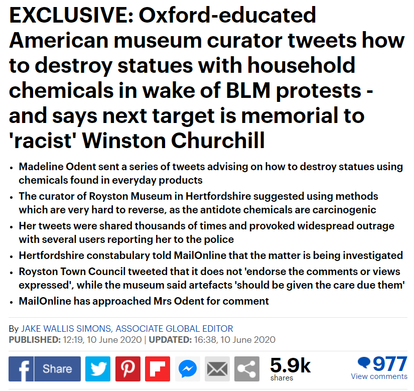 Oh my God - The Sun and the Daily Mail are trying to get  @RoystonMuseum's curator fired because they're too busy being angry and racist to understand the thing they're angry about...