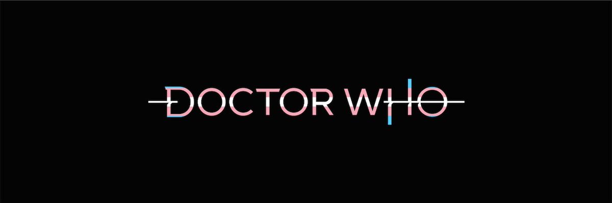 doctor who pride bannerstransgender flag edition (black background)chibnall, classic, moffat & rtd era! #DoctorWho  #Pride  @friendoface @WhoQueer