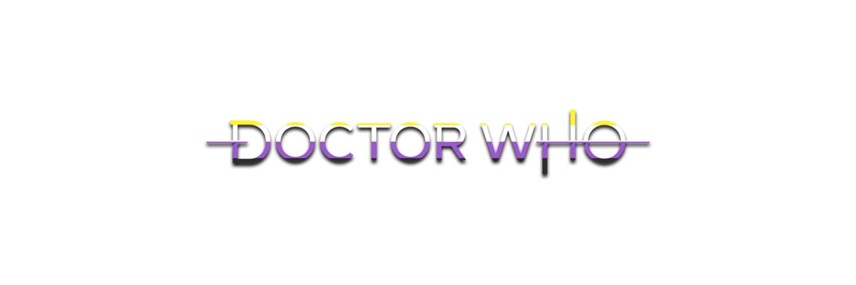 doctor who pride bannersnon-binary flag edition (white background)chibnall, classic, moffat & rtd era! #DoctorWho  #Pride  @friendoface @WhoQueer