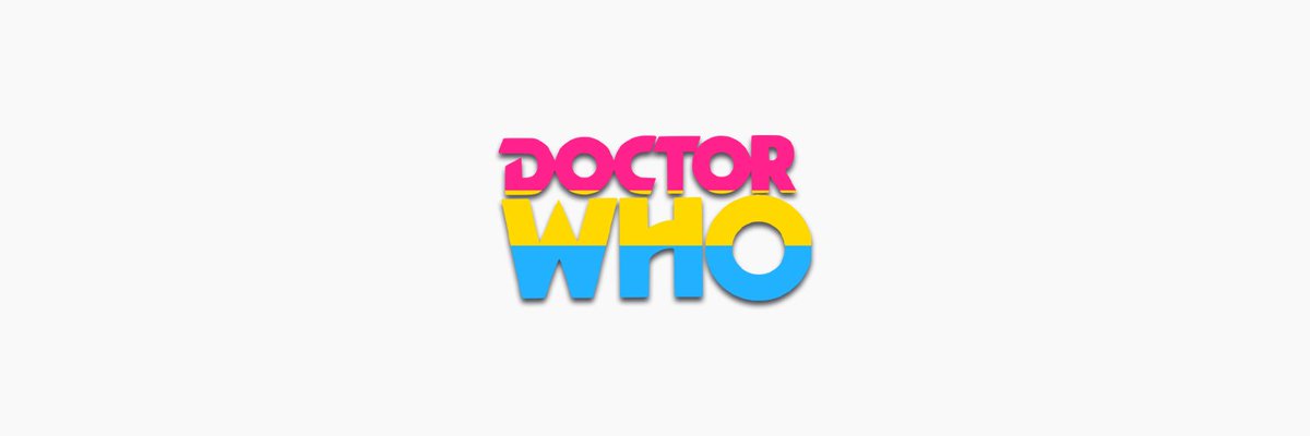 doctor who pride bannerspansexual flag edition (white background)chibnall, classic, moffat & rtd era! #DoctorWho  #Pride  @friendoface @WhoQueer