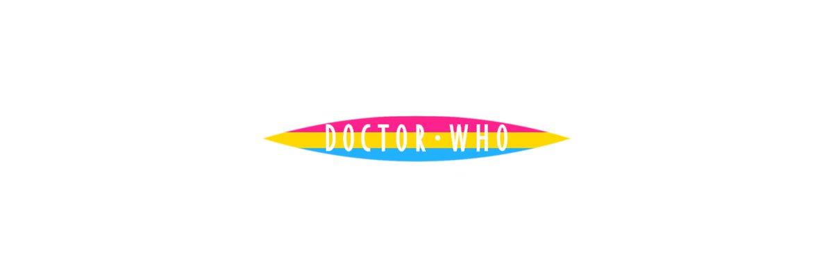 doctor who pride bannerspansexual flag edition (white background)chibnall, classic, moffat & rtd era! #DoctorWho  #Pride  @friendoface @WhoQueer