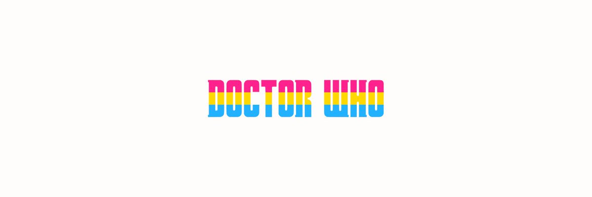 doctor who pride bannerspansexual flag edition (white background)chibnall, classic, moffat & rtd era! #DoctorWho  #Pride  @friendoface @WhoQueer