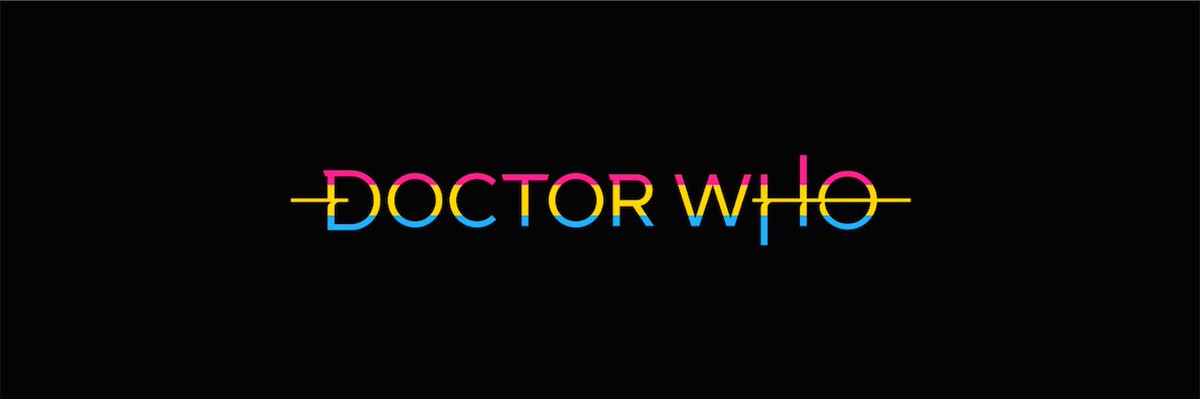 doctor who pride bannerspansexual flag edition (black background)chibnall, classic, moffat & rtd era! #DoctorWho  #Pride  @friendoface @WhoQueer