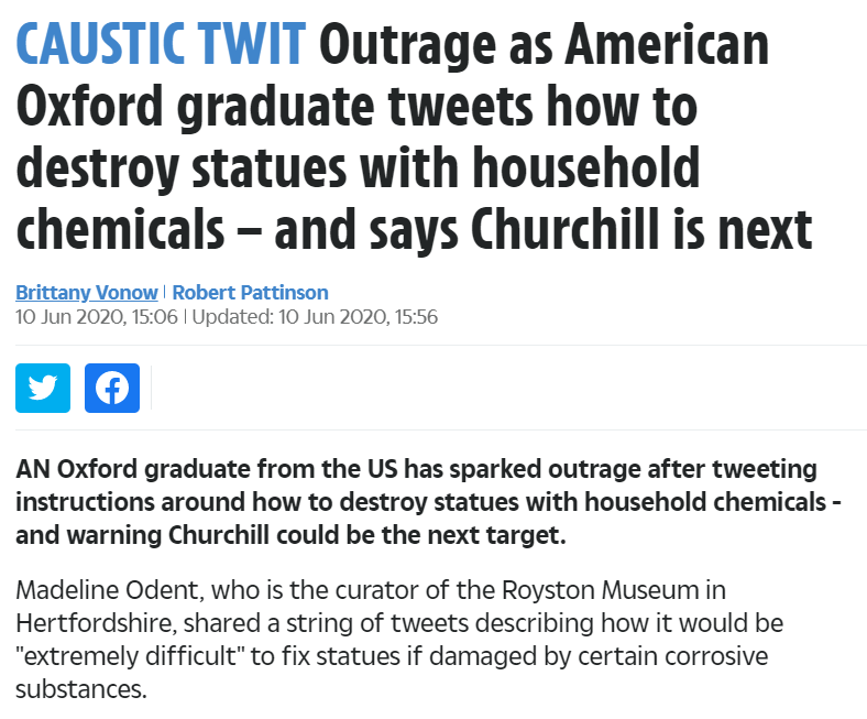 Oh my God - The Sun and the Daily Mail are trying to get  @RoystonMuseum's curator fired because they're too busy being angry and racist to understand the thing they're angry about...