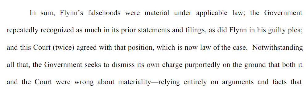 Gleeson's filing repeatedly forces DOJ to prove that Van Grack's filings with the court were false.This shifts the motive from DOJ just said it, to the Amicus demanded that we explain how many lies were told to the court over the past 3 1/2 years.