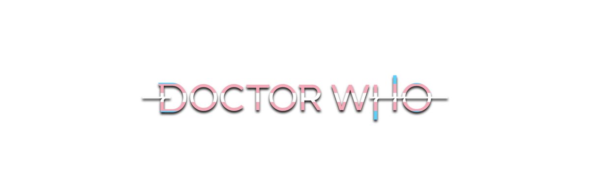doctor who pride bannerstransgender flag edition (white background)chibnall, classic, moffat & rtd era! #DoctorWho  #Pride  @friendoface @WhoQueer