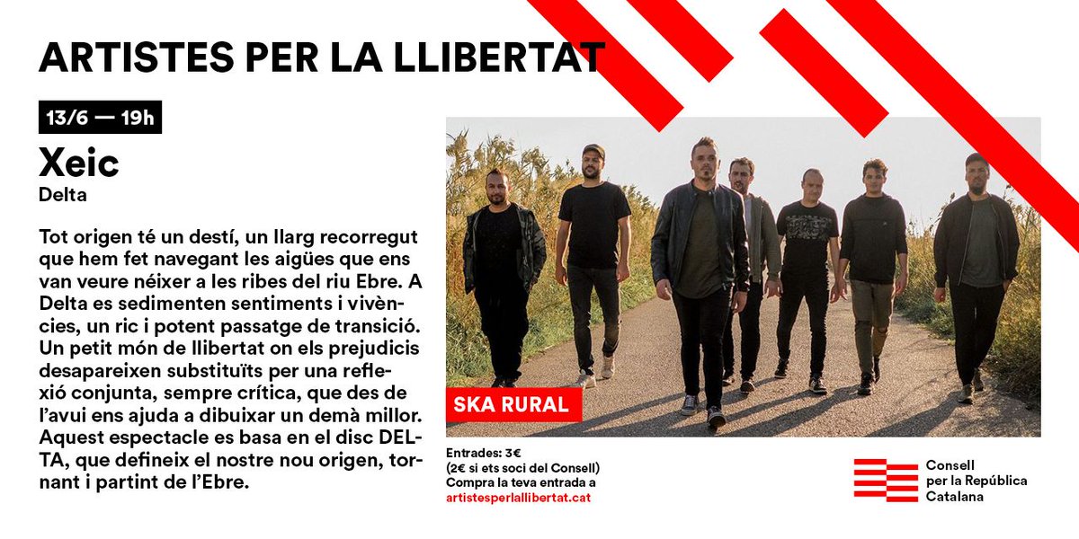 🔴Ja sabeu que el proper dissabte a les 19 h podrem xalar d'allò més amb els XEIC <a href="/xeic_oficial/">XEIC!</a>?

Els coneixes, oi?
Nooo? 😱 No pot ser...

Et fem un regal. Mira't aquest vídeo!
🎧youtube.com/watch?v=iWnuOq…

#ArtistesPerLaLlibertat
Entrades a: artistesperlallibertat.cat