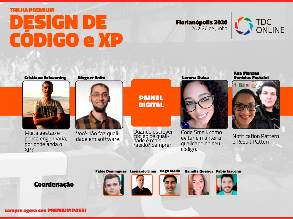 TheDevConf's tweet photo. Trilha Design de Código e XP
Quarta-feira, 24 de Junho, das 9:00 às 13:30.
Quem vai palestrar: @criswg, @tiofusca, @AnaManzanDev, Renicius Fostaini e Lorena Dutra
Saiba mais e inscreva-se:
https://t.co/kg1gNRNkcb
#TheDevConf #DesignDeCodigo #XP https://t.co/Kku3FNJAvG