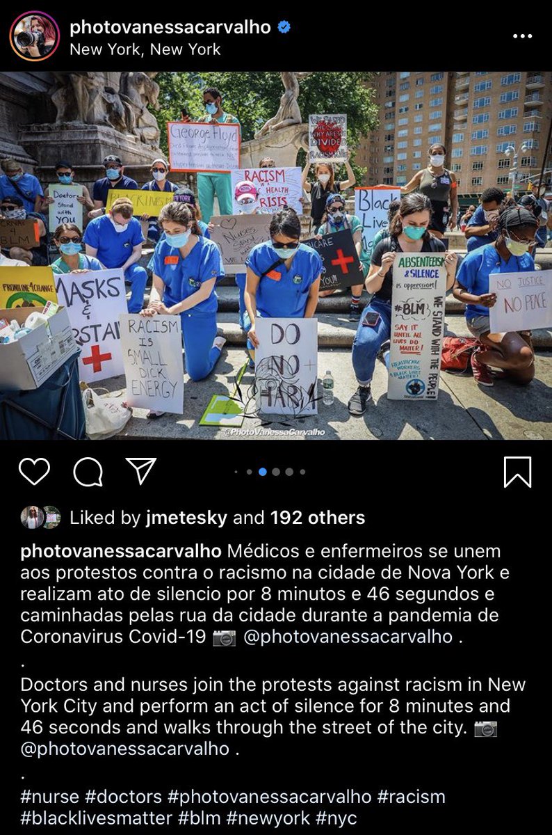 Frontline4C's tweet photo. Thank you Vanessa for capturing this shot and many others from this past Saturday! #WhiteCoatsForBlackLives #BLM #nycprotests https://t.co/Za26ASlnzk