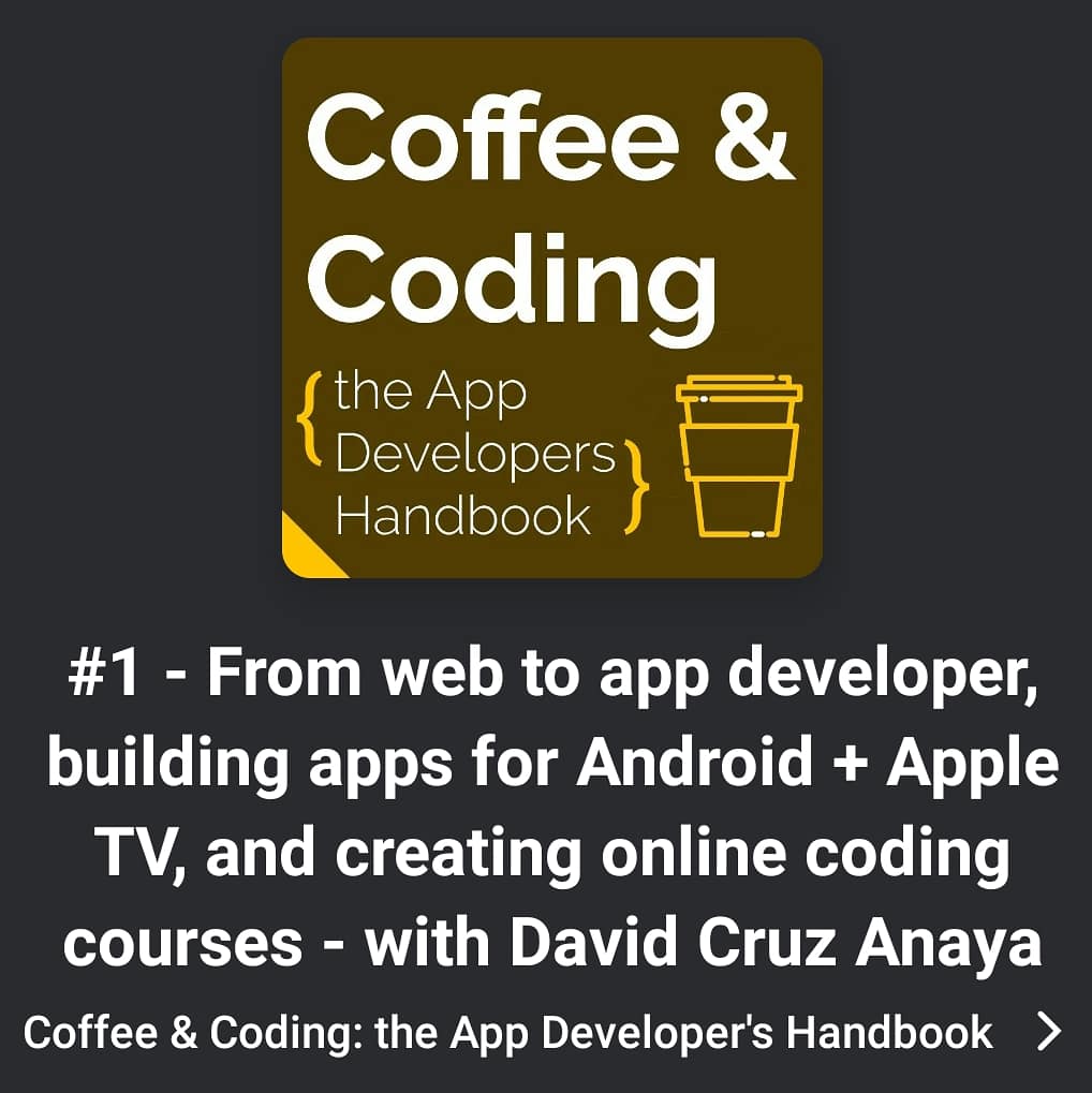 LowCarbRob's tweet photo. It only took about a year of #procrastination but I've finally launched my podcast!!
#CoffeeandCoding : the #AppDeveloper's handbook.
~~
This episode I chat #AndroidTV #AppleTV #Flutter and creating coding courses with the #Kotlin prophet @DaCrAnDXA
~~~
https://t.co/vJLPaXhQrb https://t.co/1RMsX8Pa6J