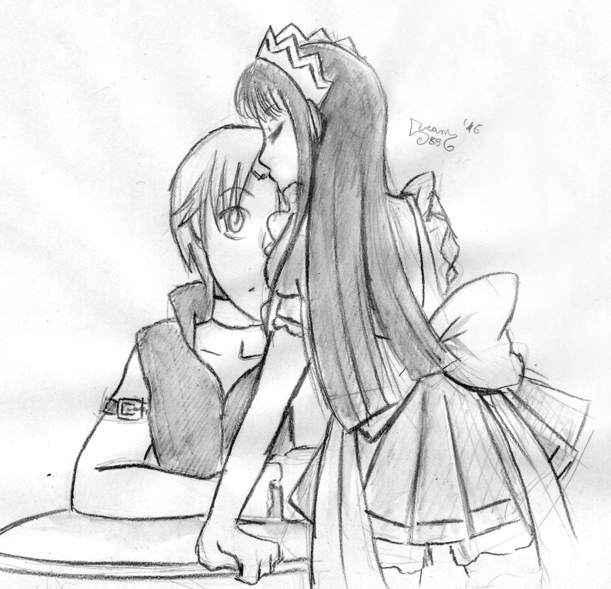 Ria I Ve Decide Let S Continue Kisschallenge Kissontheforehead Zakuroxryou Riaefp Tokyomewmew Mewmewpower 東京ミュウミュウ ざくろ藤原 稜白金 Fanart Repost Otp Sketch Pencilsketch Drawing Illustration Artstragram