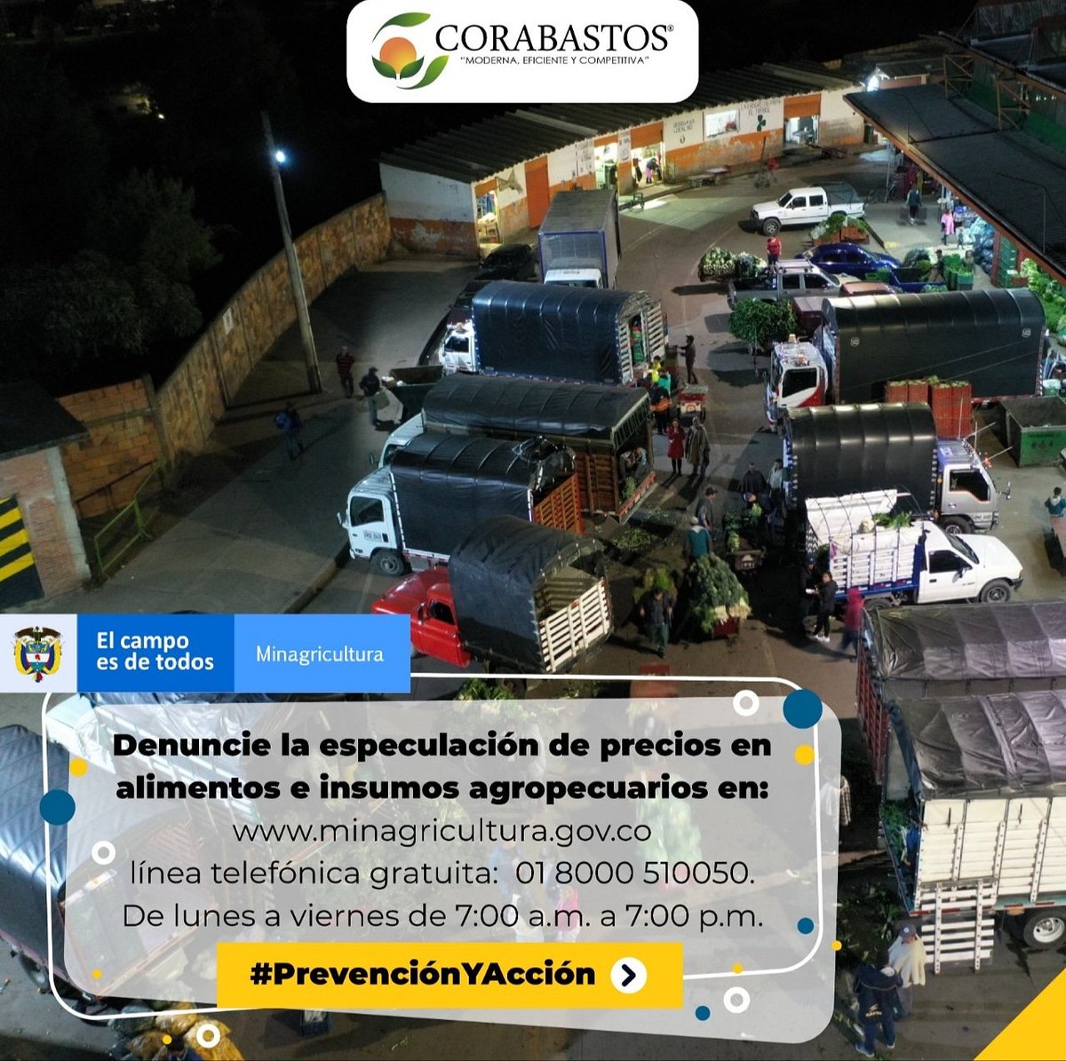 CorabastosSA's tweet photo. #CORABASTOSInforma 
🙋🏻‍♂️Juntos digámosle NO a la especulación de precios en alimentos🥙🍌🍅🧄. 👨🏻‍💻Ingresa a 👉🏻 https://t.co/O9fzZNJITw y denuncia❌. 

🏪En CORABASTOS le decimos NO a la especulación🤑 y acaparamiento de alimentos💪🏻. 
@MinAgricultura
.
.
.
#corabastos https://t.co/O9YEKONuNO