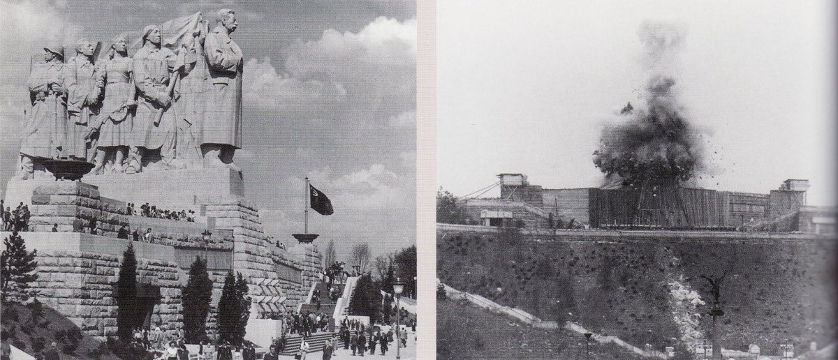 Then came Krushchev, who in his ‘secret speech’ of 1956 denounced Stalin. The statue had to go. But it was too big too take down so it was blown up with 800kg if explosives. A curfew was ordered so people weren’t allowed to witness it. /5