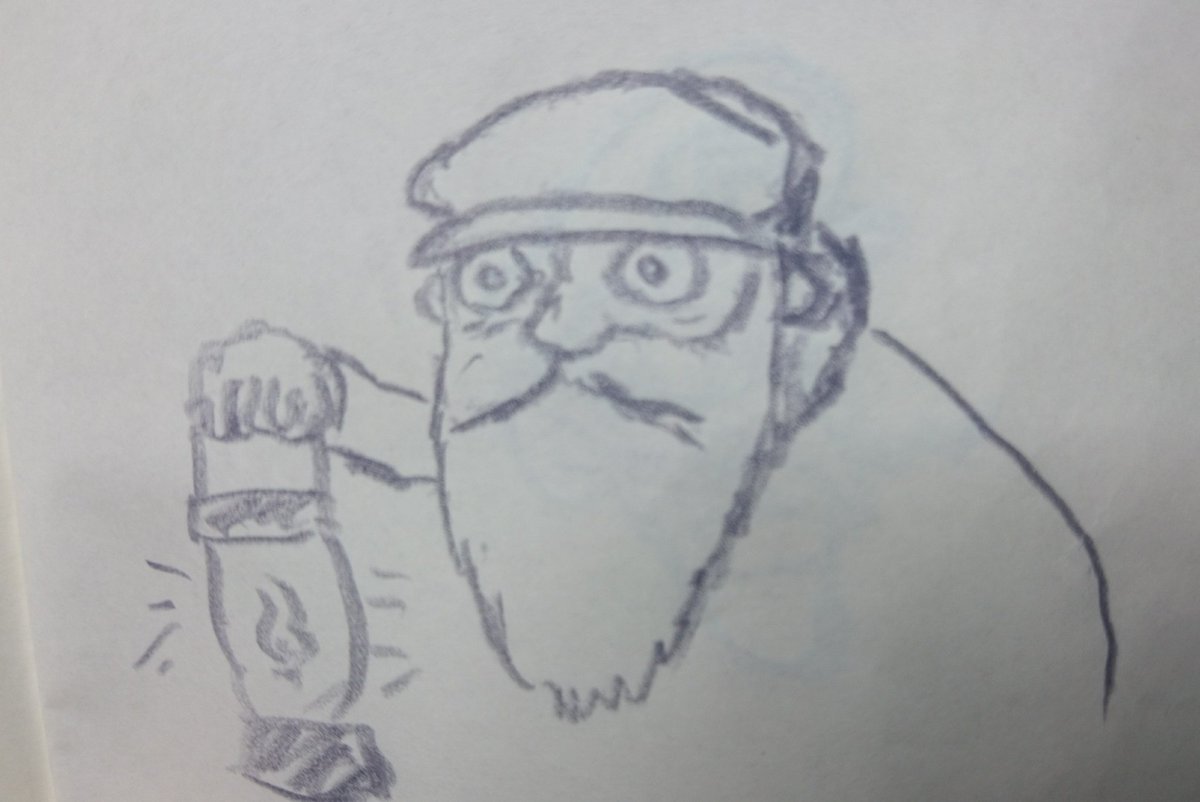 ありがとう細野 哲平 Auf Twitter うろ覚えで描いた絵 見本見て描いた絵 第4弾 ポムじいさん 天空の城ラピュタのポムじいさん 雰囲気でランタン持たせましたが 本物の毛量が凄かった D