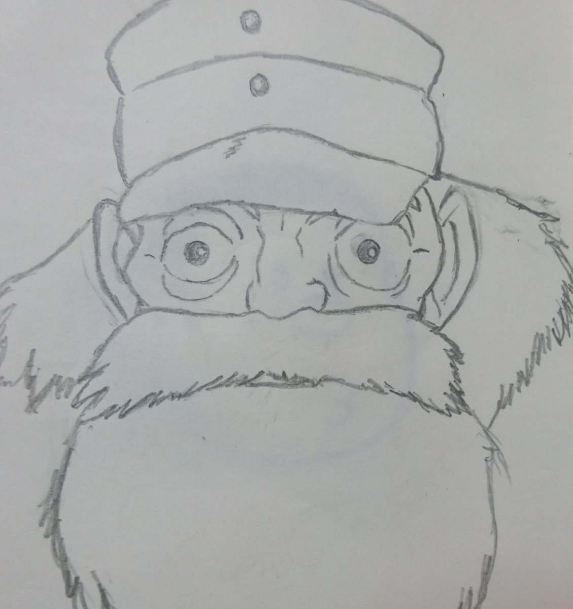 ありがとう細野 哲平 Auf Twitter うろ覚えで描いた絵 見本見て描いた絵 第4弾 ポムじいさん 天空の城ラピュタのポムじいさん 雰囲気でランタン持たせましたが 本物の毛量が凄かった D