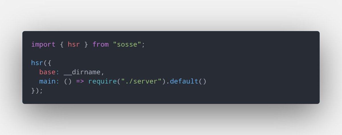 Katy_Wings's tweet image. You already have an express server, or maybe koa, or heck even just a little node vanilla http one, and you would love to auto restart the precious server but keep the previous memory state?
Here you go, fresh from the press:
🥣Sosse v0.0.1 is out now! 🎉
#javascript #npmjs