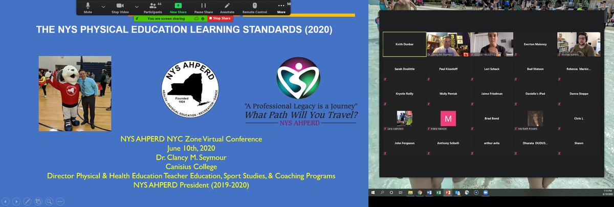 Setting the Standard..."The NYS Physical Education Learning Standards (2020)". Thanks for the invite to the <a href="/nycahperd/">NYC Zone NYS AHPERD</a> Virtual Zone Conference.  Honored to present to another passionate group of PE professionals and members of <a href="/NYSAHPERD/">NYS AHPERD</a>! @CanisiusCollege <a href="/WZ_NYSAHPERD/">Western Zone NYS AHPERD</a> 👍👊🇨🇦