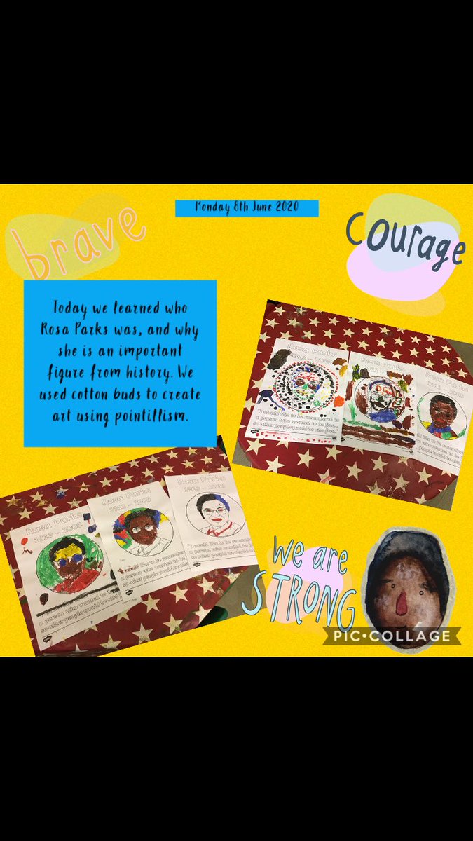 More lovely Bubble Art/PHSE  Work on Rosa Parks 😊