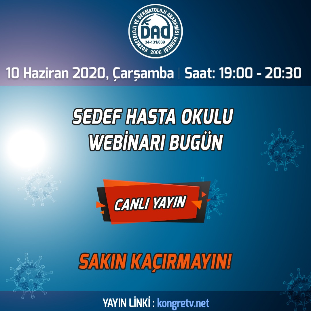 kozmetolojider's tweet photo. Prof. Dr. Server Serdaroğlu, moderatörlüğünde gerçekleşecek olan Sedef Hastaları için “Covid-19 Pandemi Döneminde Ne Yapmalıyız?” konulu “Sedef Hasta Okulu”

Bugün, saat 19.00’da canlı yayında https://t.co/dRJByvZH9P ‘te↗️

👉🏻Sizleri de bekliyoruz.

#sedefhastaokulu #KDAD https://t.co/UEtRTVh8VQ