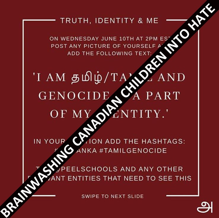 Jan96467320's tweet photo. @PeelSchools,@tdsb,@YRDSB,@Sflecce,@fordnation #fakegenocide #racism, #onpoli,#cdnpoli,#TamilGenocideIsFake #SriLanka #lka #RejectTGTE #RejectLTTE #RejectTamilTigers #srilankaonecountry #GoLanka #StopDividing #UnitedSL https://t.co/wziBnQFT1S