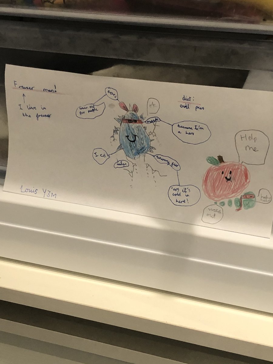 kelogsj's tweet photo. @BGrovePrimary Louis’ freezer man #BGP3 https://t.co/BsFAEmMxCZ
