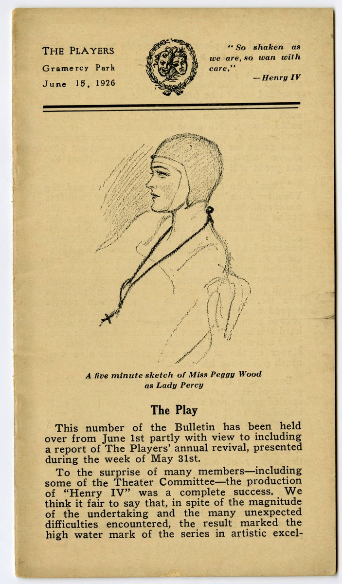 We  @SherlockUMN  @umnlib are drawn to this FDS illustration for various reasons: its early portrait of Peggy Wood; a Shakespearean quote describing our condition, yet urging us on; and that not far away in NYC the Harlem Renaissance bloomed. "I do; I will."  http://purl.umn.edu/99847 