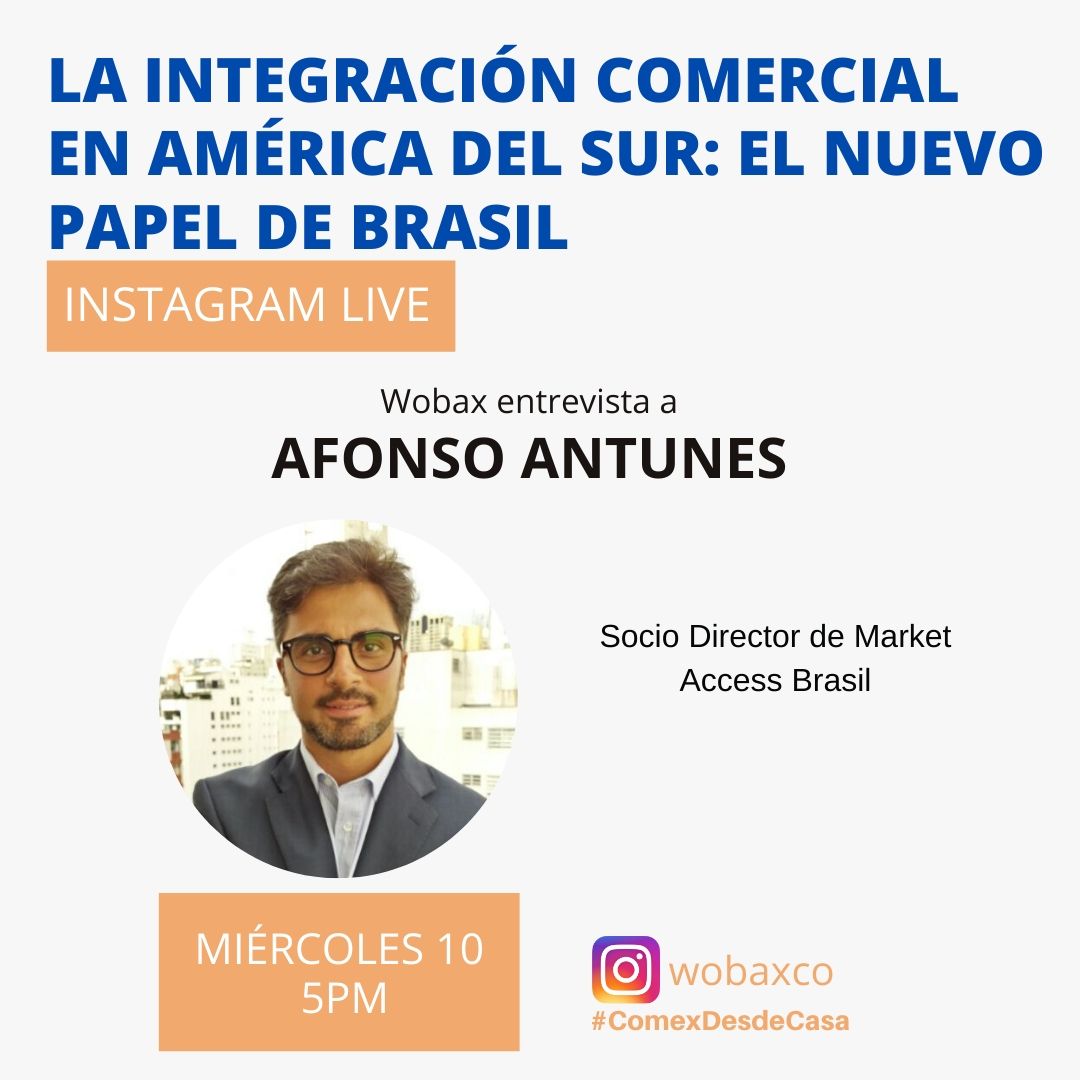 wobaxco's tweet photo. ‼️Hoy vamos a hablar sobre la integración comercial en América del Sur con Afonso Antunes, Socio Director de #MarketAccess Brasil🇧🇷

Los esperamos!!!
👉https://t.co/U9XLH4rWgA

#ComexDesdeCasa #Brasil #COVID19 https://t.co/DfLBCEG9t0