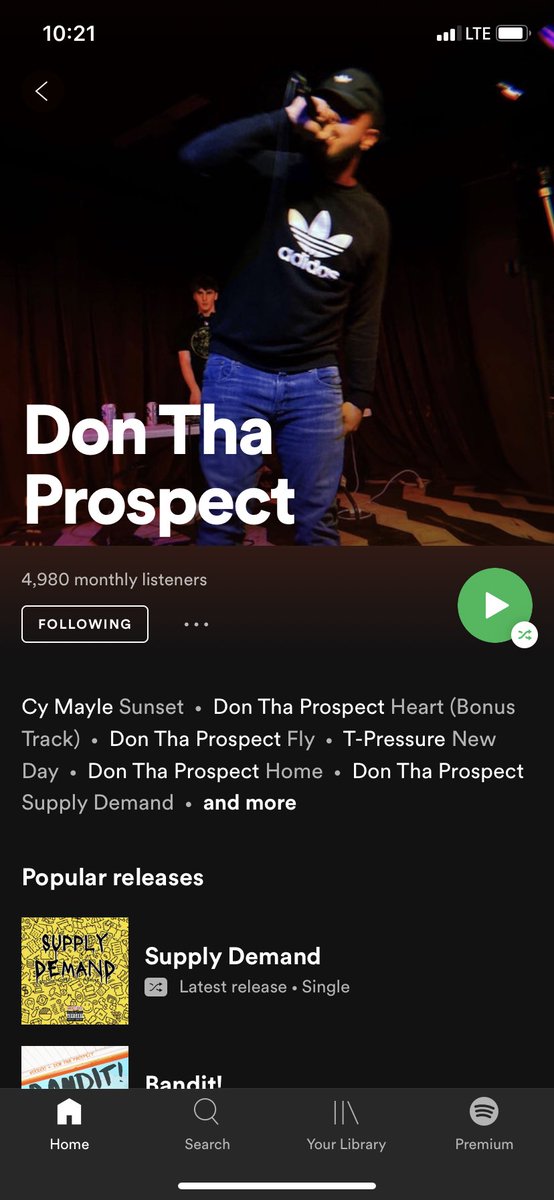 Legitimate_Don's tweet photo. Almost 5k listeners in a month 😤💚 https://t.co/WBolMI97Tb