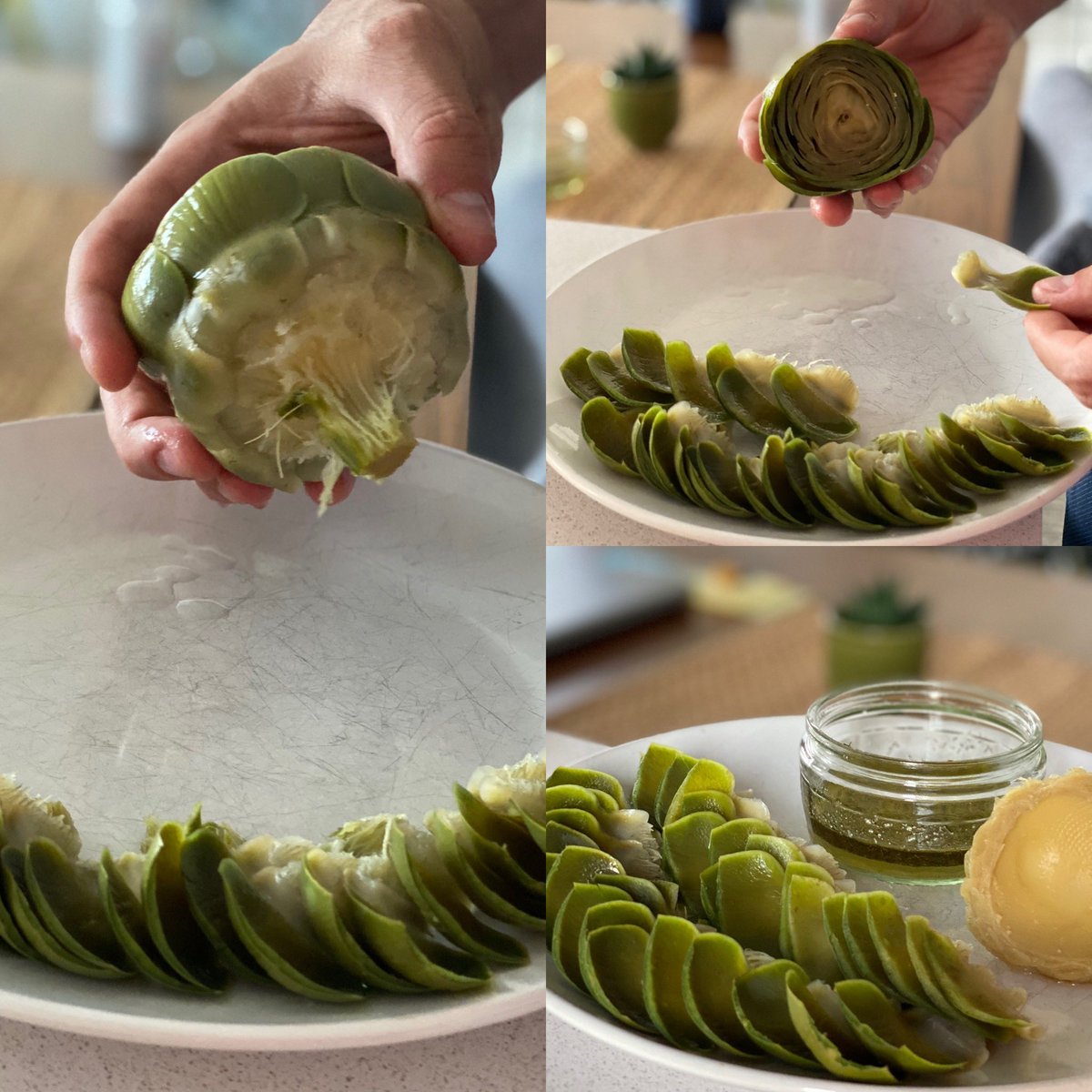 Kinesamuline's tweet image. We put an artichoke from @TheAlbanyGarden through the healthy snack test - delicious!#artichokesnack  #successfultest