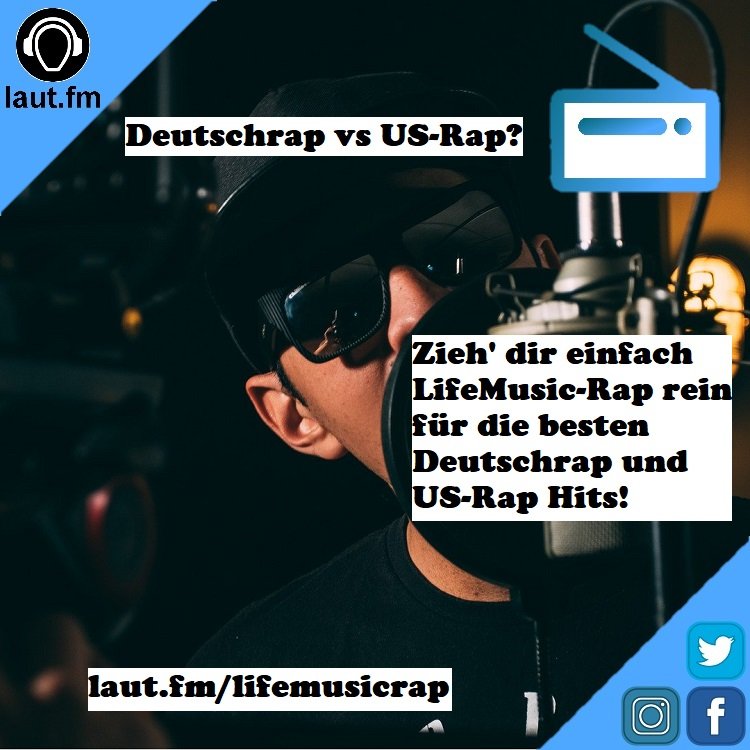 LifeMusicDE's tweet photo. Einfach mal reinziehen! 😍 Deine Deutschrap vs US-Rap Hits gibt es auch bei uns 🎶

>> https://t.co/TOoXm6BW8s https://t.co/gausFmnaVo