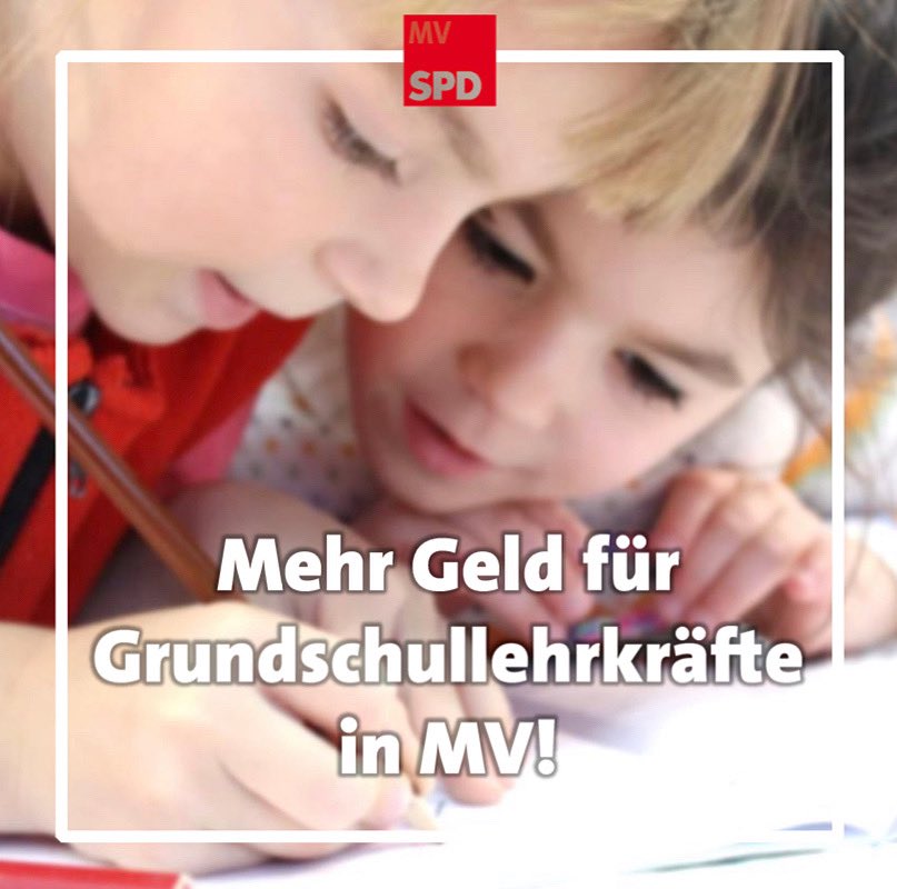 SPDMV's tweet photo. Ab dem neuen Schuljahr verdienen Lehrkräfte an #Grundschulen genau so viel, wie die Kolleg*innen an anderen Schulen. Somit wird die wertvolle Arbeit mehr wertgeschätzt und die Grundschullehrer*innen gleichgestellt. Wir freuen und auf engagierte junge Lehrer*innen im #Landzumleben https://t.co/wkunVgfm9v