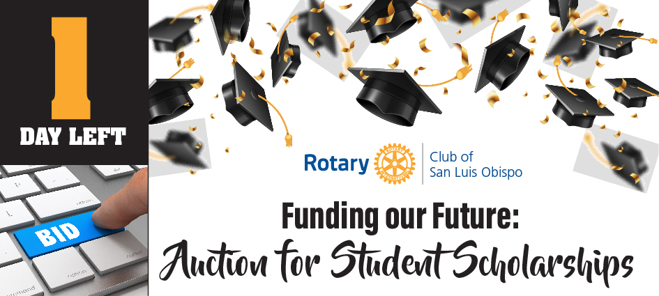 Today is the LAST DAY (until 8pm) to place a bid on your favorite auction items - all proceeds benefit local student scholarships! You can also make a direct donation to help our local students in need. 
slorotary.ejoinme.org/FundingOurFutu…