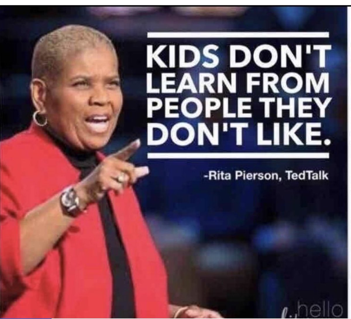 riggs_cara's tweet image. I always asked potential teacher hires this question during their interview: Is it important to you that your students like you?  Occasionally, I heard," No, I'm not here for them to like me. I'm here to teach them."  Wrong answer. #NotATrickQuestion