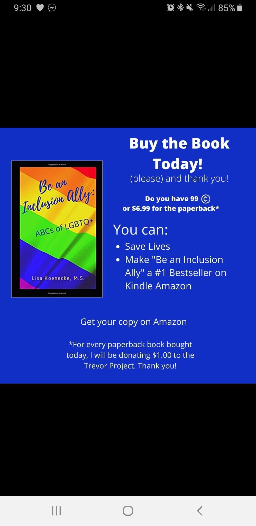 Happy Birthday Hope it\s a great day! To celebrate, I just bought Lisa\s book!

Friends, you should too!! 