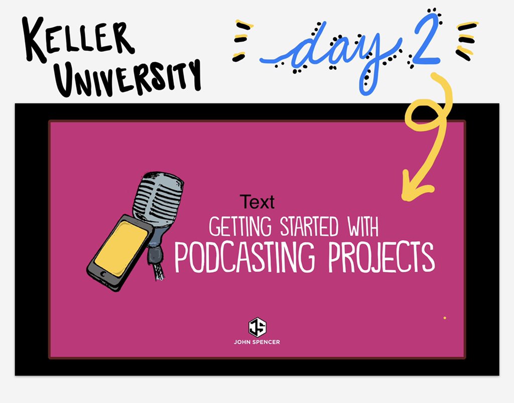 AngieShortledge's tweet photo. Ready for Day 2!!! First up, Power of Podcast with @CarolineNCarr 😊 great way to support creativity while also assessing student learning @KISDKellerU @KellerISD #KellerU #VirtualKellerU https://t.co/SuYb0IA9TK