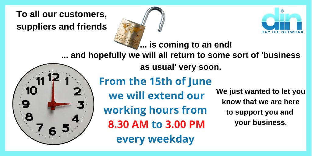 Please note our new extended opening times. For more info or to buy online please visit dryicenetwork.co.uk - thank you