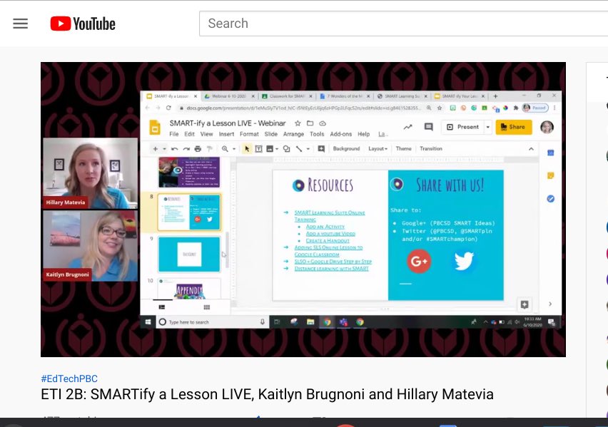 cathysupran's tweet photo. ⁦@KaitlynBrugnoni⁩ Great session on adapting lessons for SMART!! Loved it and can’t wait to get started!! ⁦@JFCESPride⁩ teachers, you will love the new changes!! #edtechPBC https://t.co/wKhpJQgzOZ