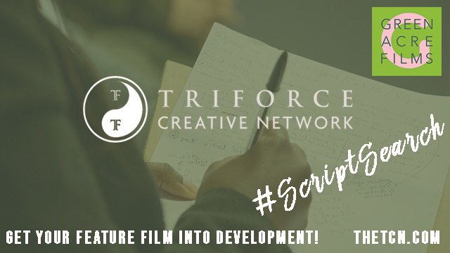 tweetCDN's tweet image. Our friends @TriForceEvents have launched #ScriptSearch with @greenacrefilms! Got an idea for a #featurefilm burning you up? This is your chance to get it into #paid development! Enter by 19 July with a 2 page pitch and 10-15 sample pages! thetcn.com/scriptsearchen…