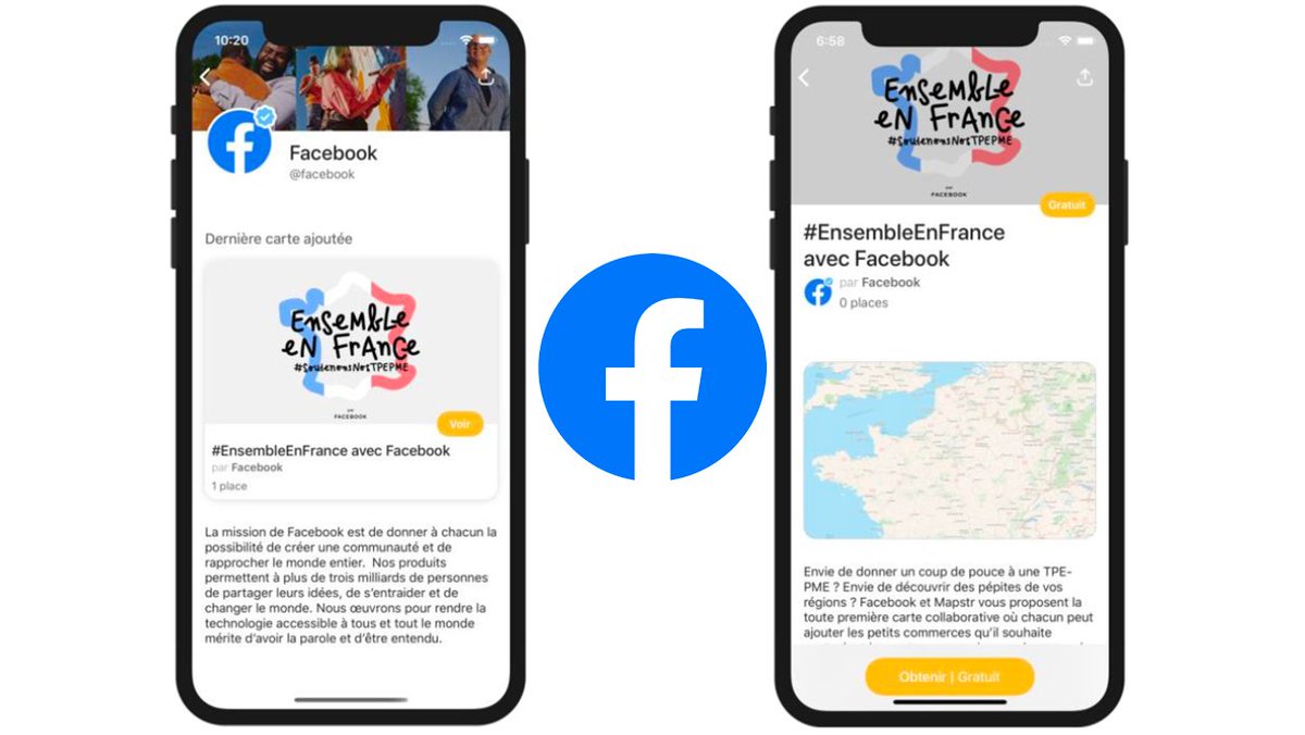 ChanPerco's tweet image. #Facebook lance une carte collaborative des meilleurs restaurants et commerces français.
En partenariat avec #Mapstr, Facebook va lancer une carte interactive appelée #EnsembleEnFrance. Les Français sont appelés à y ajouter leurs petits commerces favoris buff.ly/2AXDlAs