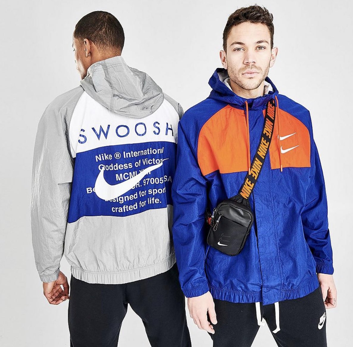 nike sportswear swoosh woven hooded jacket