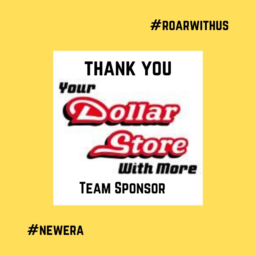 A huge thanks to team sponsor the DollarStore with More at Yonge &amp; Henderson, Aurora. Stop by for your next celebration and stock up on the savings! #roarwithus #teamworkmakesthedreamwork