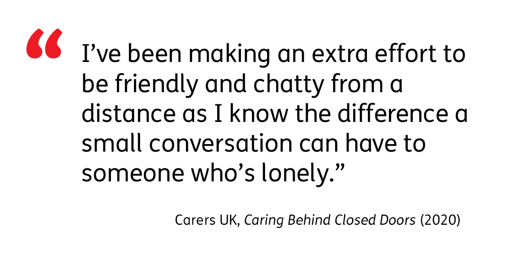 CarersUK's tweet photo. This #CarersWeek, we are shining a light on all the carers who have been going above and beyond during the coronavirus outbreak. We'll be sharing quotes from carers who have found small ways to make a difference to their loved ones and communities. #MakingCaringVisible https://t.co/Eyc68R02rj