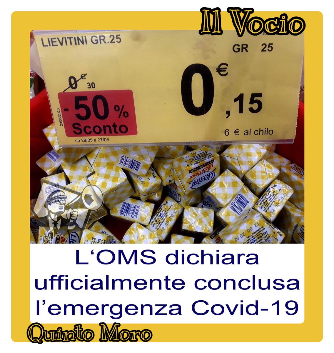 ilvocio's tweet photo. Quintomoro @cotza_gianluca
#10Giugno #ilvocio
#OMS #pandemia #emergenza #conclusa #sconto
#lievito #Covid_19 #coronavirus https://t.co/IDD2UUpFn6