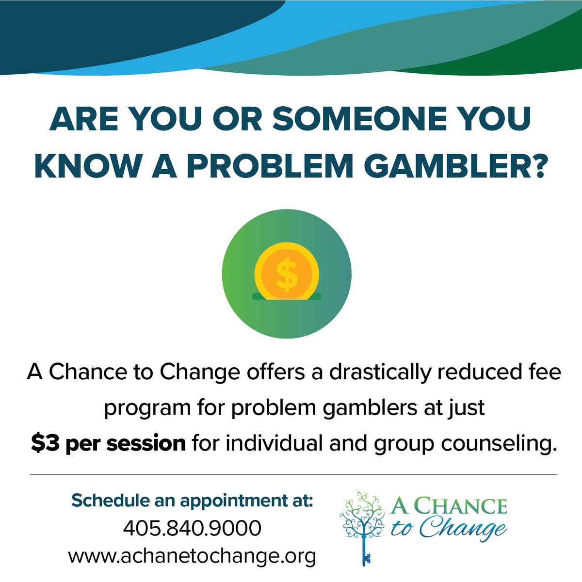 AChance2Change's tweet photo. Oklahoma ranks as the 5th most gambling-addicted state in the country. Our Problem Gambling program is here to help. Learn more at https://t.co/xkMr7VJbH7. https://t.co/BAKNSqXbrK