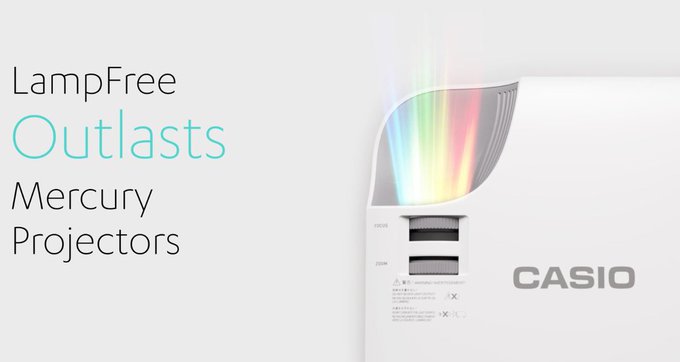Casio_Projector's tweet image. #DidYouKnow LampFree #projectors far outlast every #mercury projector, with a life expectancy of 20,000 hours? bit.ly/1Si94yd