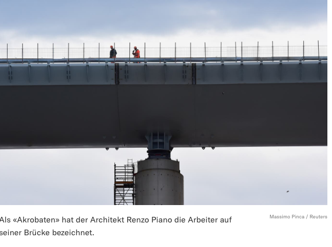 CinnamonCircle's tweet photo. Und noch eine gute Nachricht für #Italien!

Die neue #Brücke in #Genua ist fast fertig, gebaut in Rekordzeit

«Natürlich können wir Brücken bauen» https://t.co/KucxQ7CbDK via @NZZ https://t.co/WJCfUzUjjf