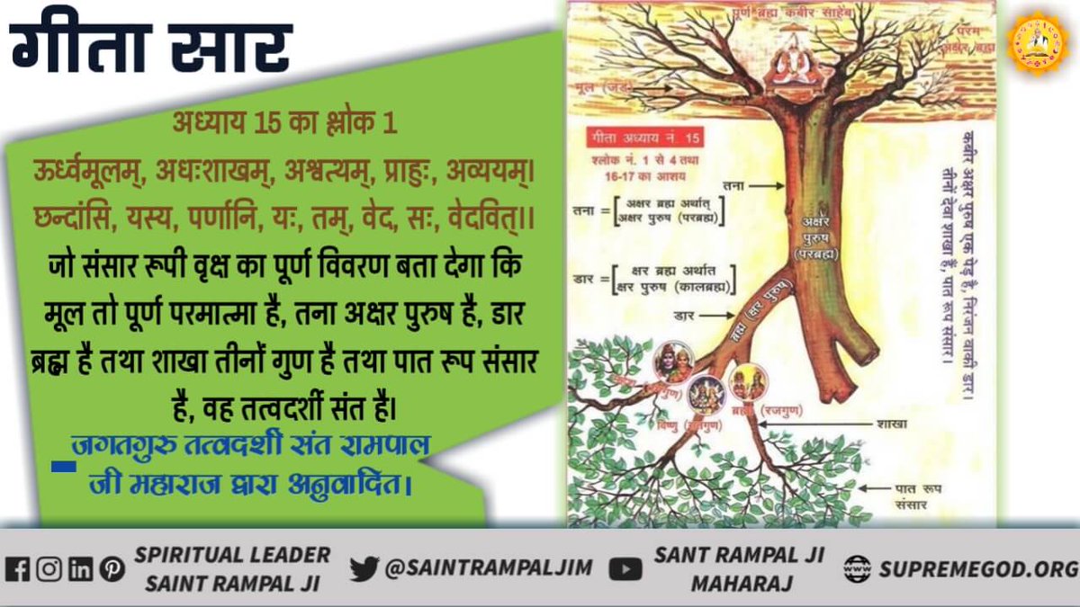 PinkiGurjar5's tweet photo. #श्रीमद्भगवदगीता_के_गूढ़_रहस्य
गीता अध्याय 15 श्लोक 17 में कहा है कि वास्तव में अविनाशी परमात्मा तो इन दोनों (क्षर पुरूष तथा अक्षर पुरूष) से दूसरा ही है वही तीनों लोकों में प्रवेश करके सर्व का धारण पोषण करता है वही वास्तव में परमात्मा कहा जाता है। https://t.co/CT5ZoZO9FO